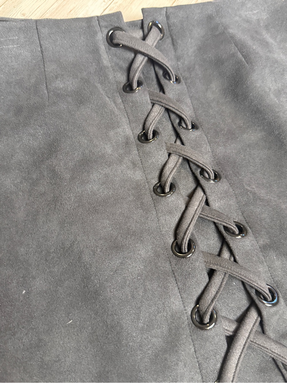 Black Lace-Up Mini Skirt - Picture 3 of 7